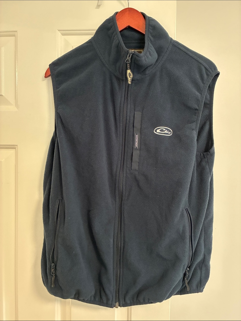 Drake Navy Blue Fleece Vest with Zip Pockets